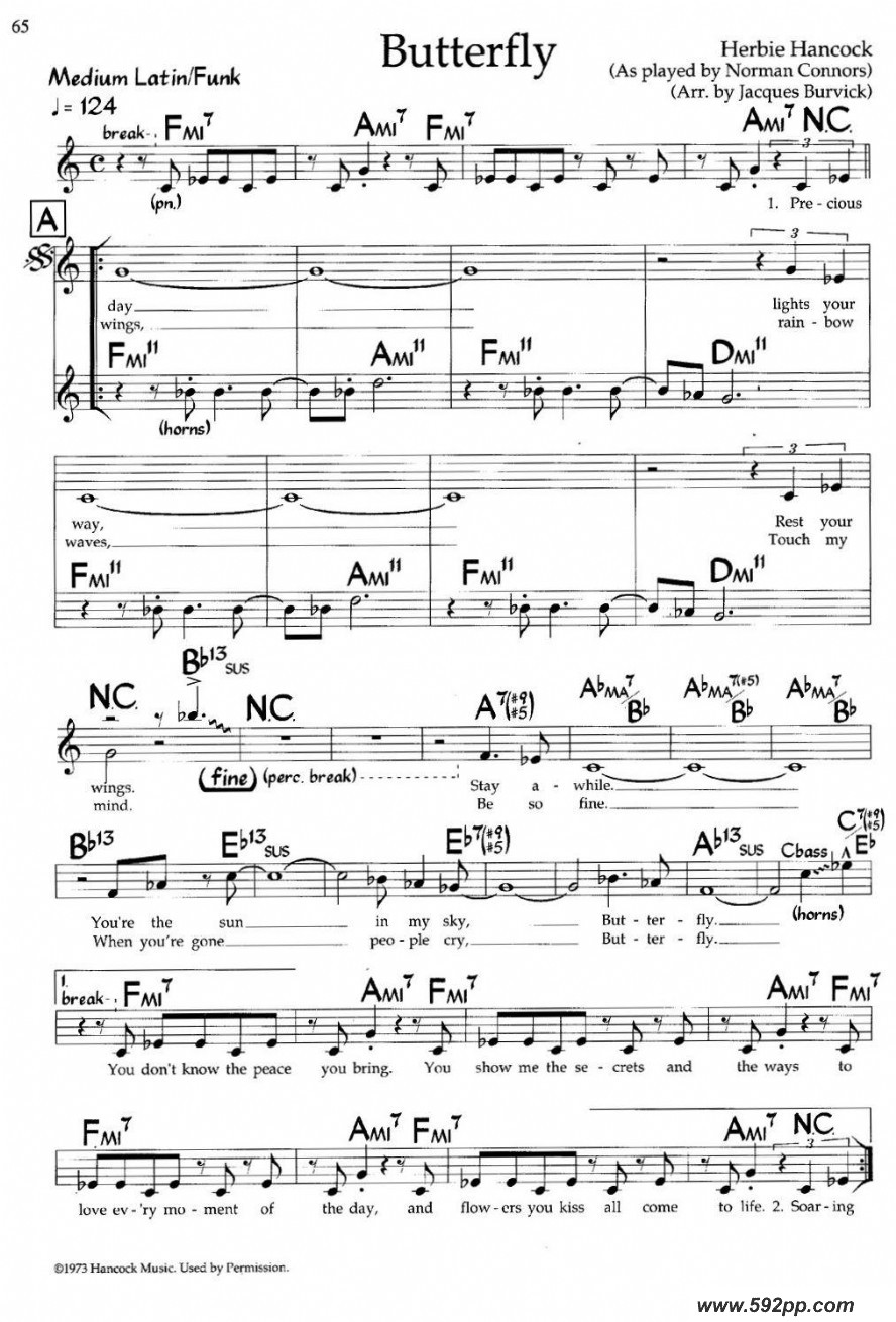 歌曲butterfly的简谱歌谱下载