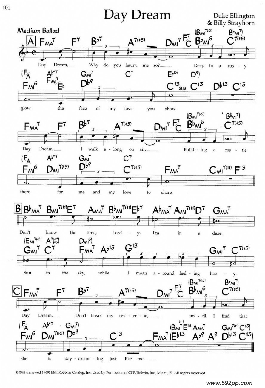 歌曲day dream的简谱歌谱下载