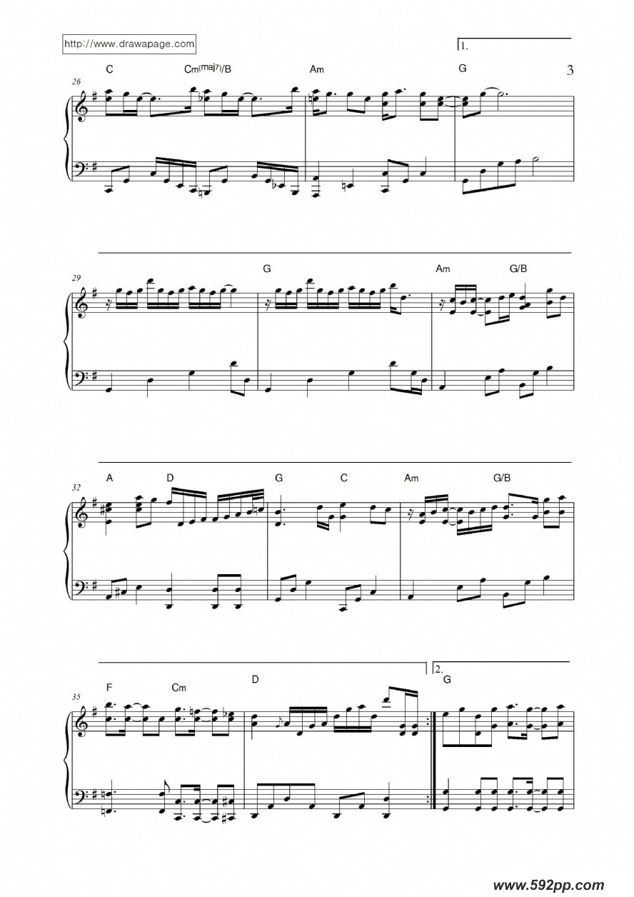 歌曲倾城的简谱歌谱下载