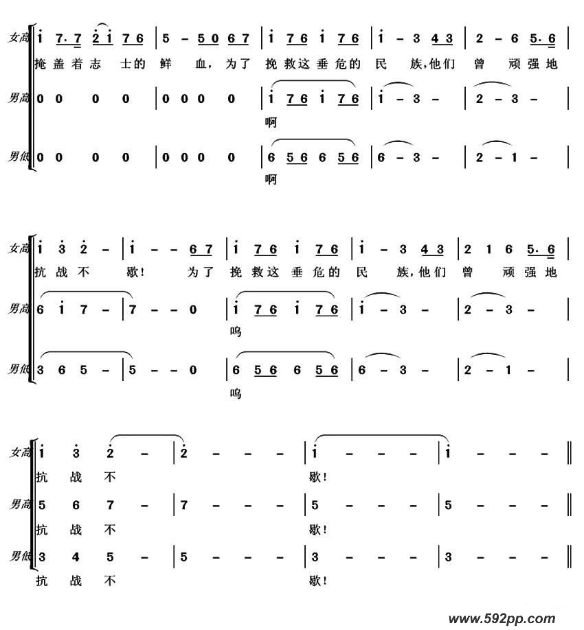 歌曲五月的鲜花的简谱歌谱下载