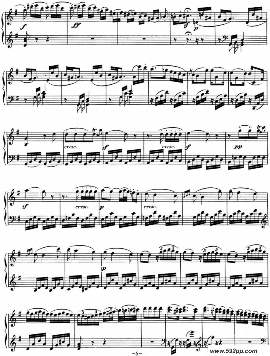 歌曲贝多芬钢琴奏鸣曲10 G大调 Op.14 No.2 G major的简谱歌谱下载