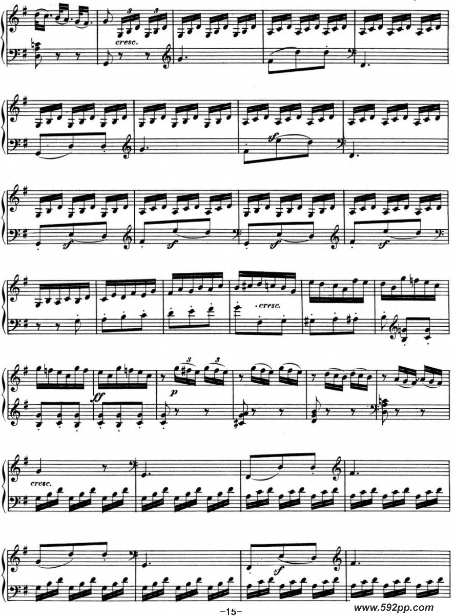 歌曲贝多芬钢琴奏鸣曲10 G大调 Op.14 No.2 G major的简谱歌谱下载