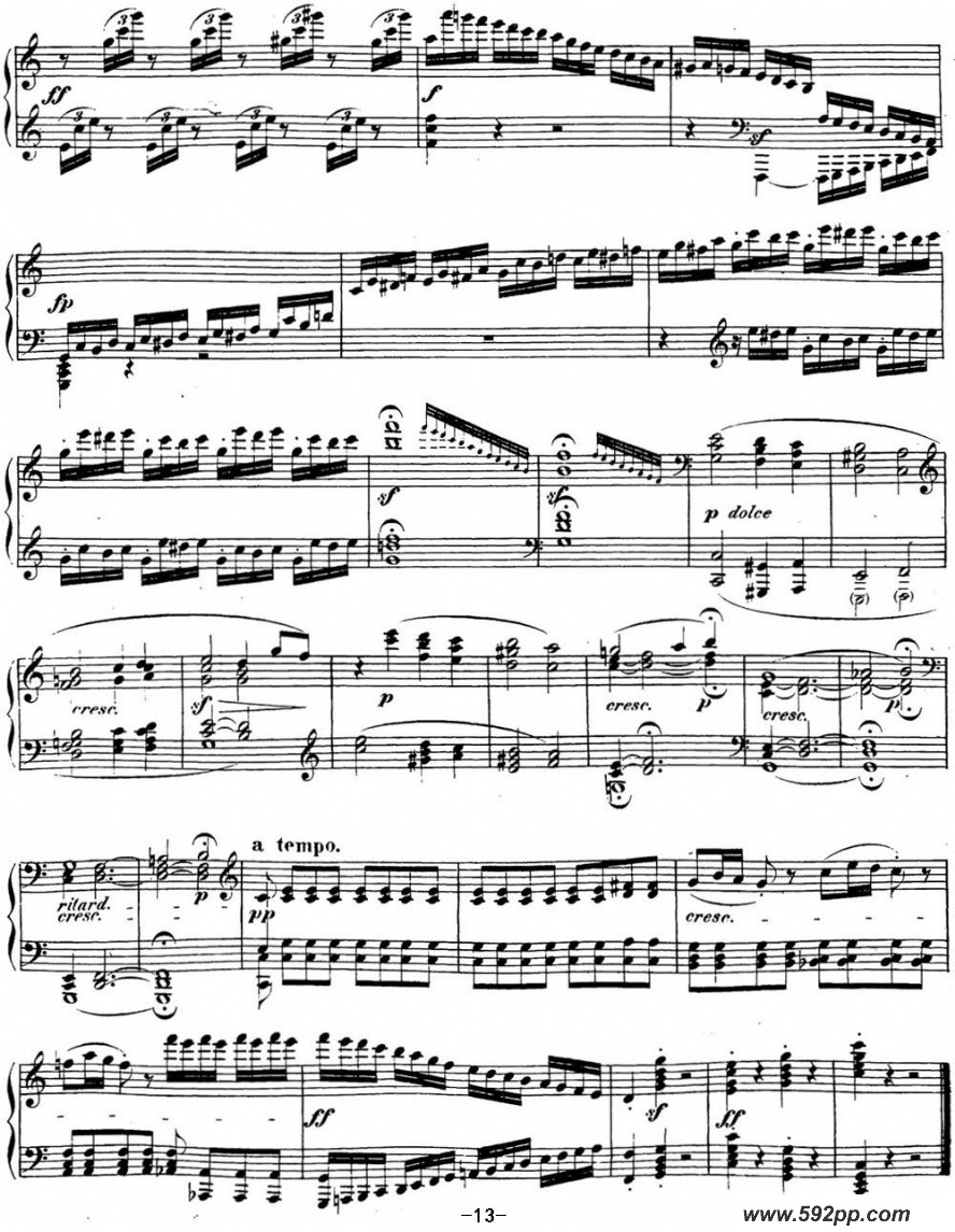 歌曲贝多芬钢琴奏鸣曲21 黎明 C大调 Op.53 C major的简谱歌谱下载