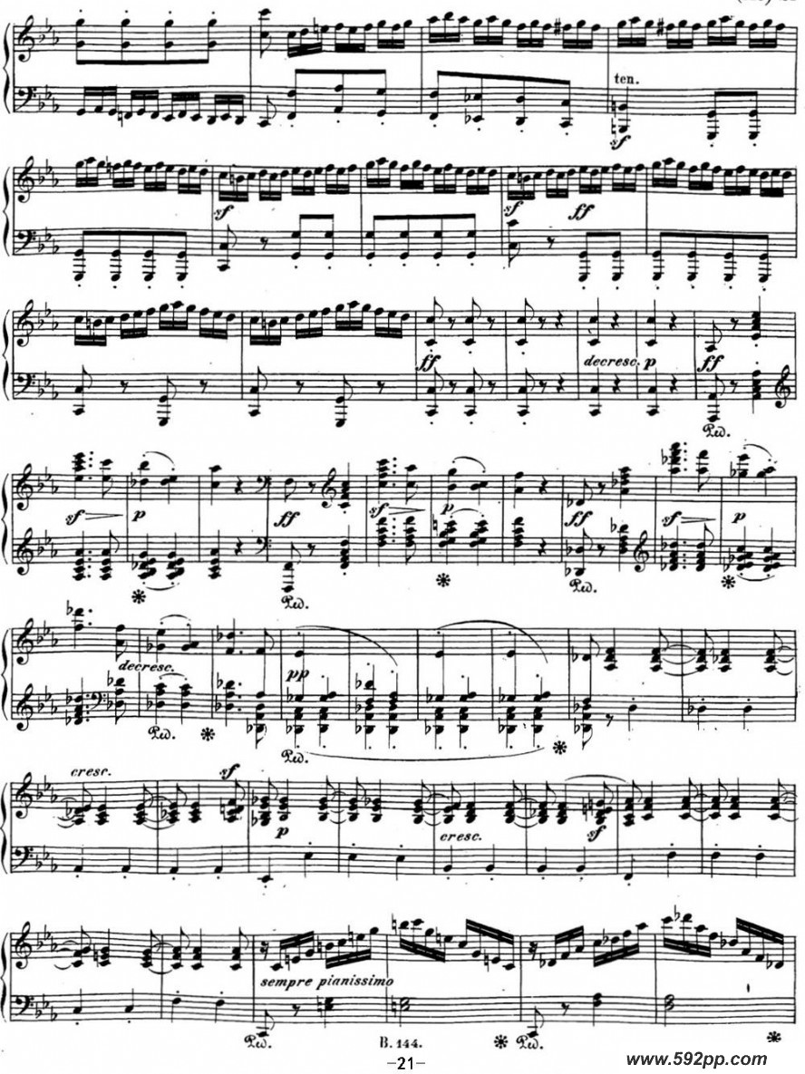 歌曲贝多芬钢琴奏鸣曲21 黎明 C大调 Op.53 C major的简谱歌谱下载