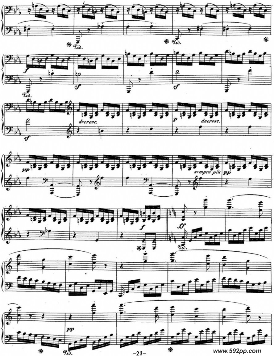 歌曲贝多芬钢琴奏鸣曲21 黎明 C大调 Op.53 C major的简谱歌谱下载