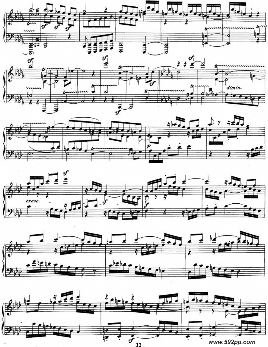 歌曲贝多芬钢琴奏鸣曲29 钢琴降B大调 Op.106 B-flat major的简谱歌谱下载