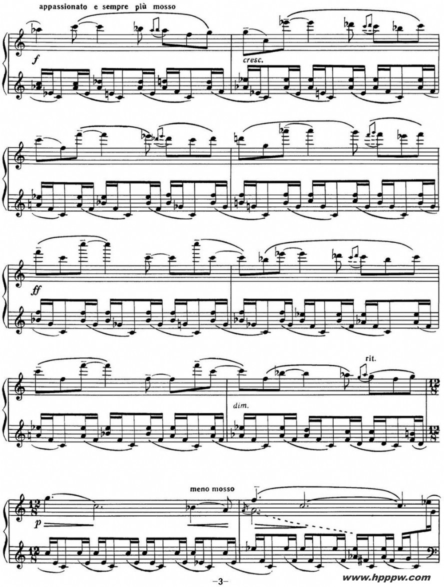 歌曲拉赫玛尼诺夫 音画练习曲2 etudes tableaux op.33 no.2的简谱歌谱下载