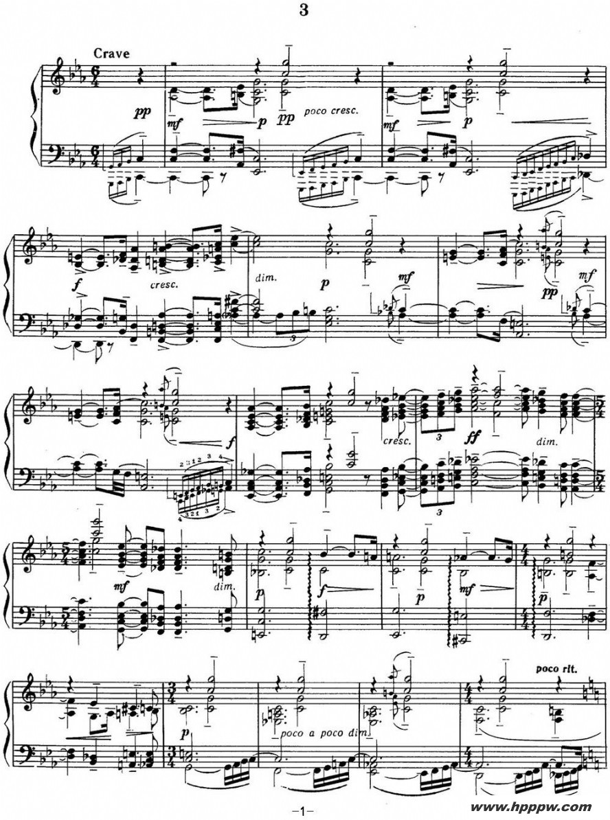 歌曲拉赫玛尼诺夫 音画练习曲3 etudes tableaux op.33 no.3的简谱歌谱下载