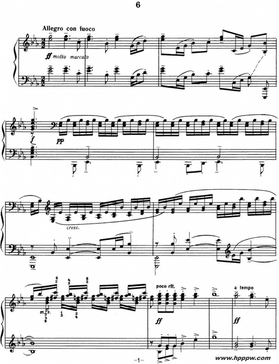 歌曲拉赫玛尼诺夫 音画练习曲6或7 etudes tableaux op.33 no.6的简谱歌谱下载