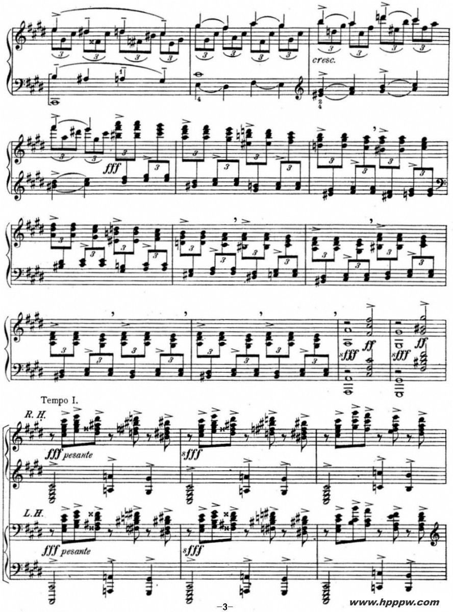 歌曲拉赫玛尼诺夫 幻想小品集 op.3 no.2 前奏曲 升c小调的简谱歌谱下载