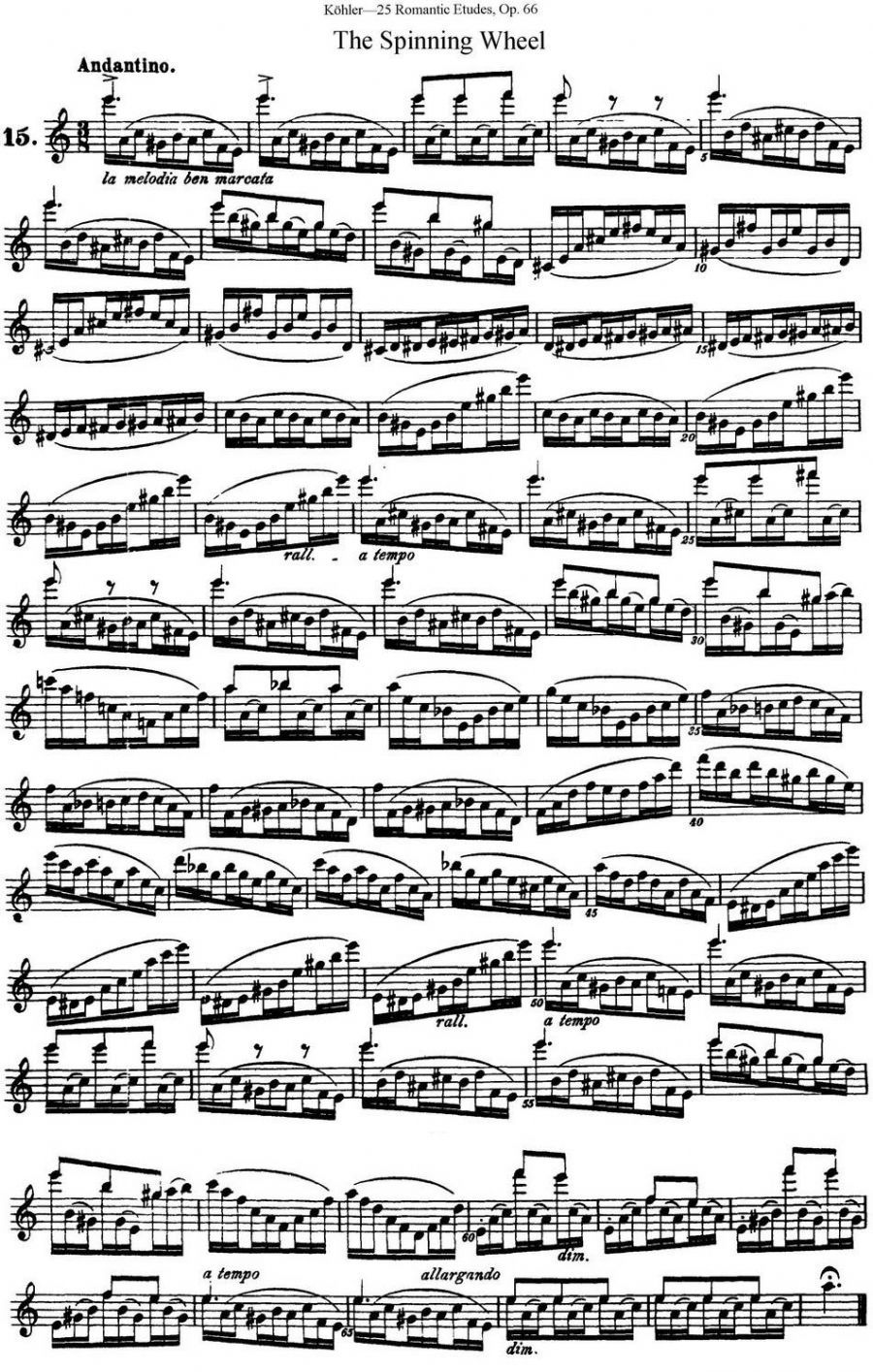 歌曲25首浪漫练习曲作品66号的简谱歌谱下载