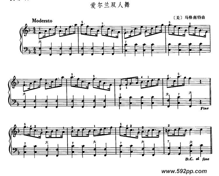 歌曲爱尔兰双人舞的简谱歌谱下载