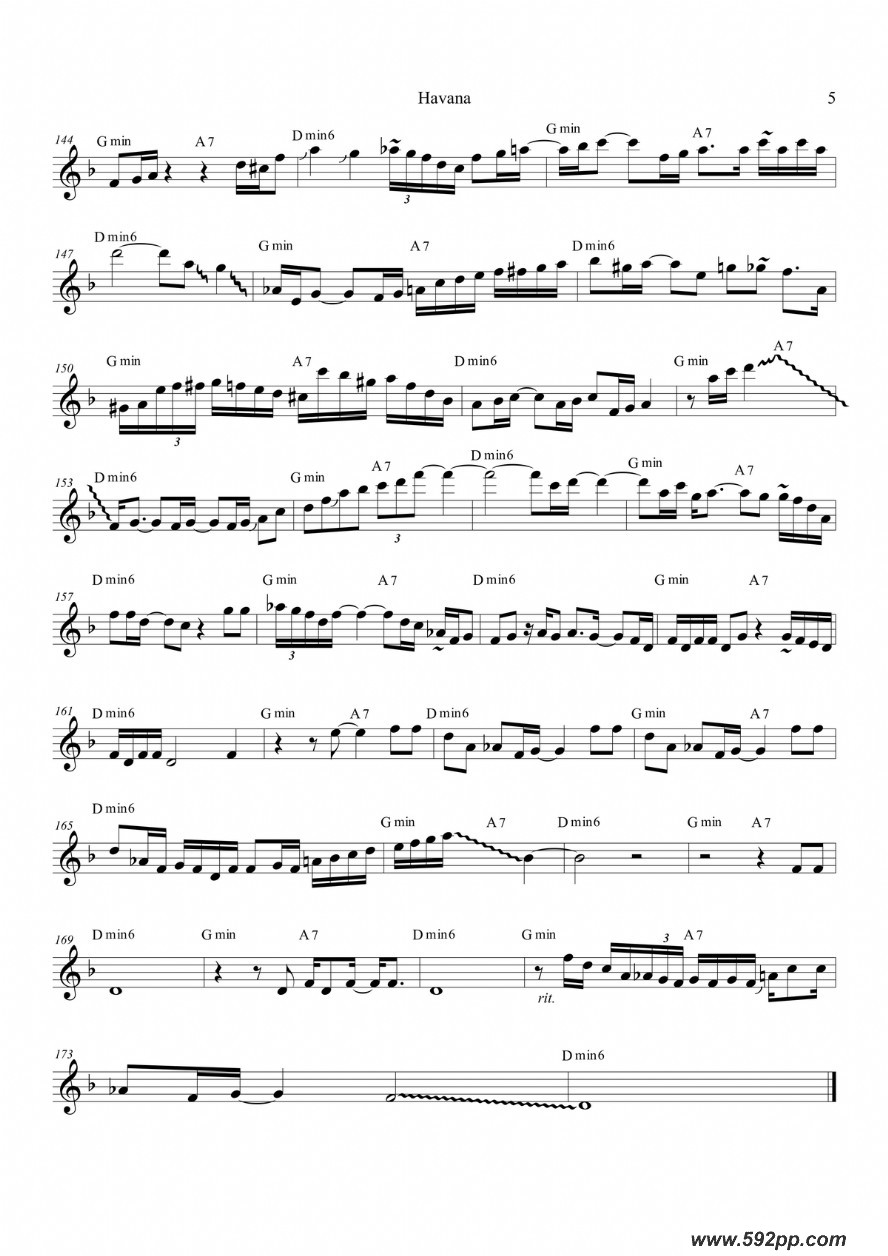 歌曲havana的简谱歌谱下载
