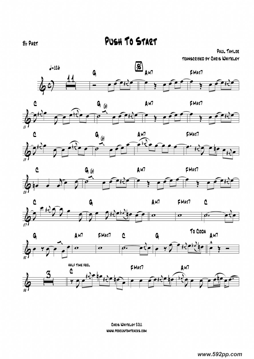 歌曲push to start的简谱歌谱下载