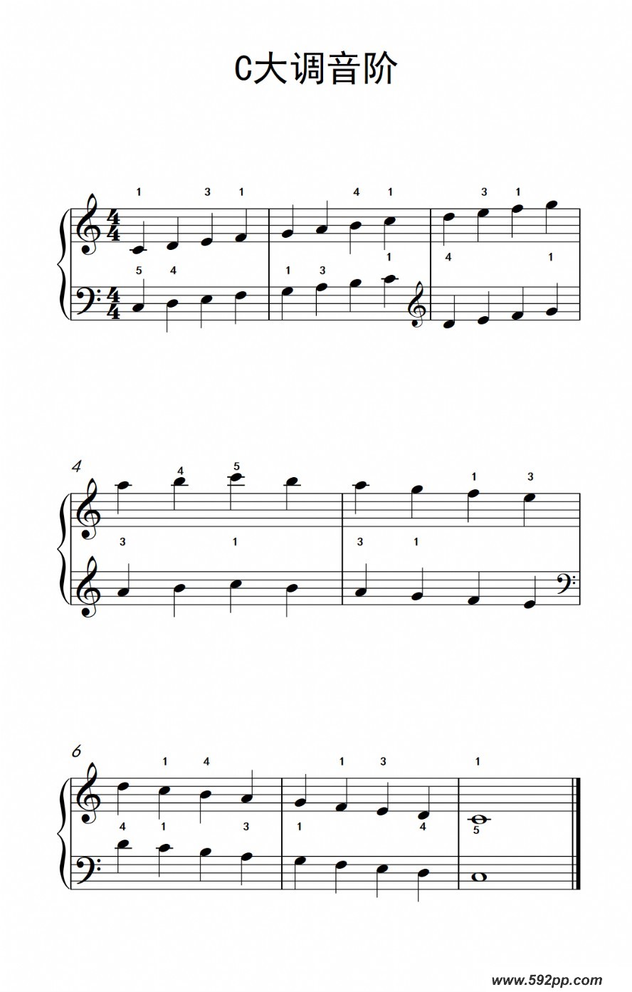 歌曲c大调音阶的简谱歌谱下载