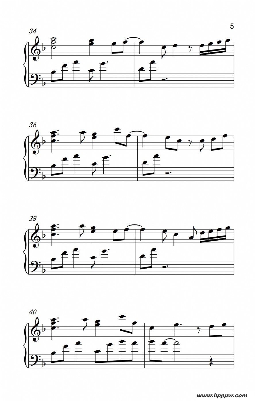 歌曲igbang 一天一天的简谱歌谱下载