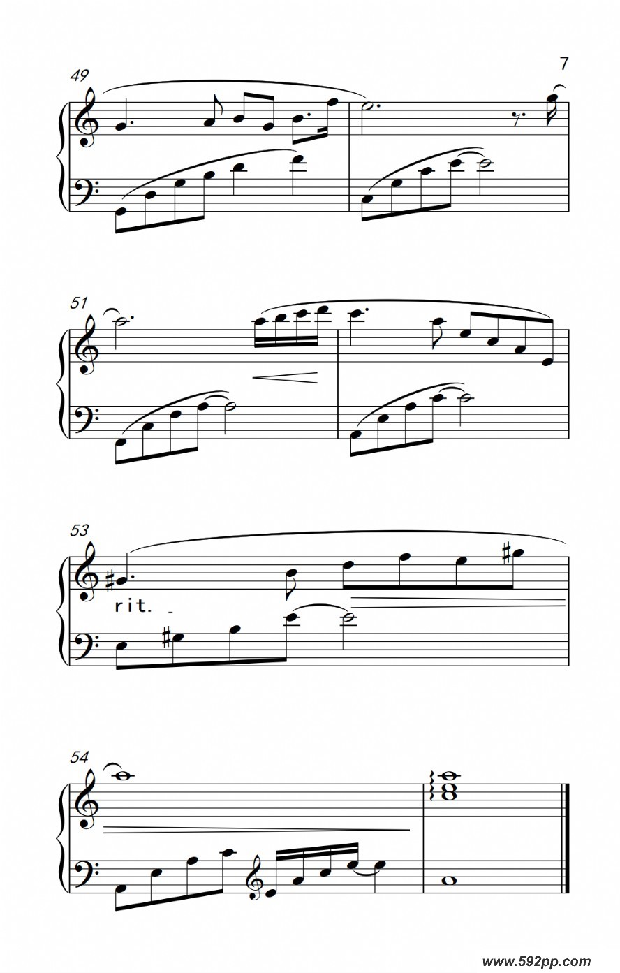 歌曲tears的简谱歌谱下载