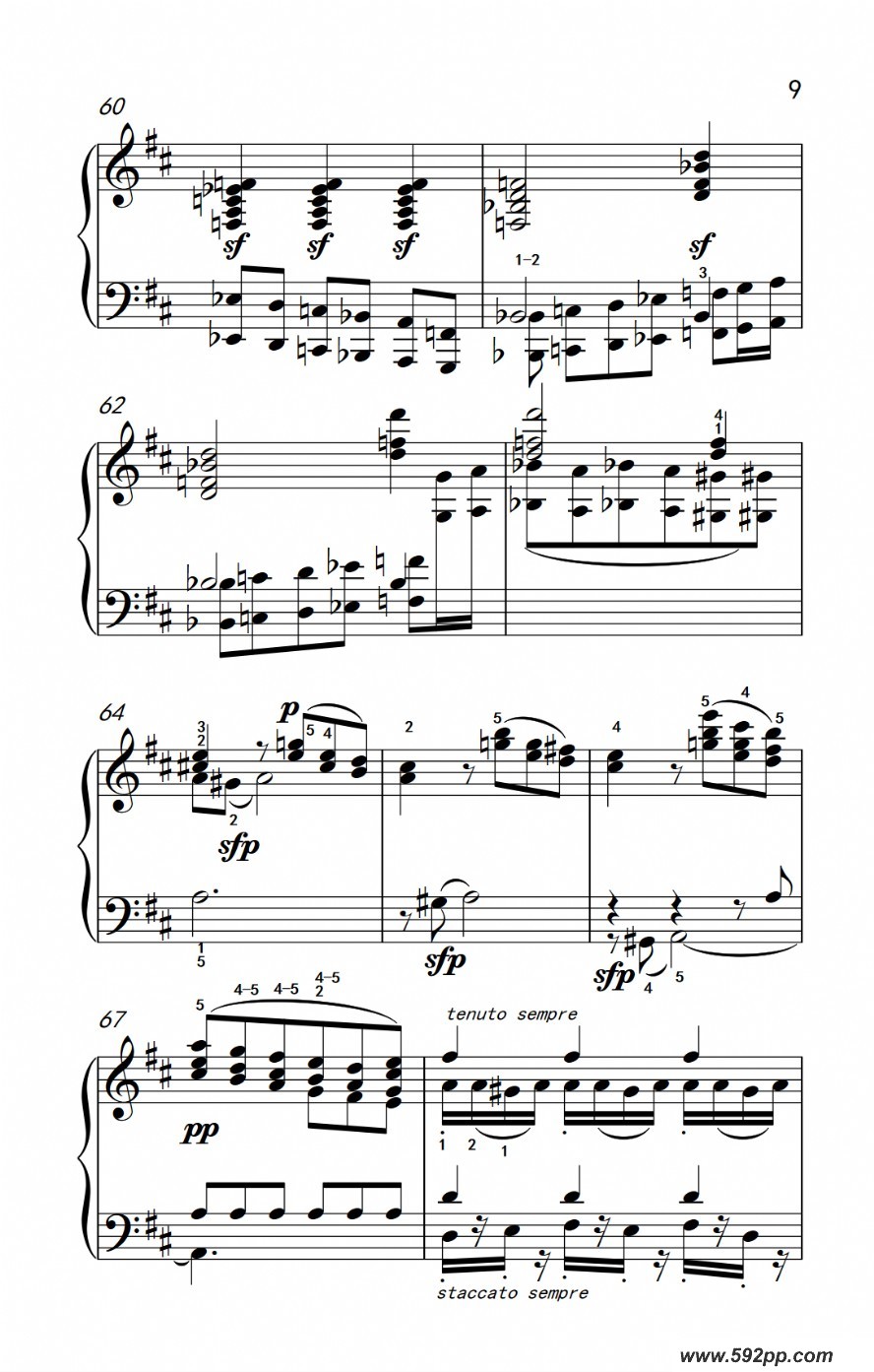 歌曲奏鸣曲 opus 2 nr.2 第二乐章的简谱歌谱下载