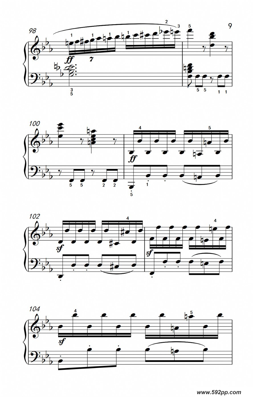 歌曲奏鸣曲 opus 7 第一乐章的简谱歌谱下载