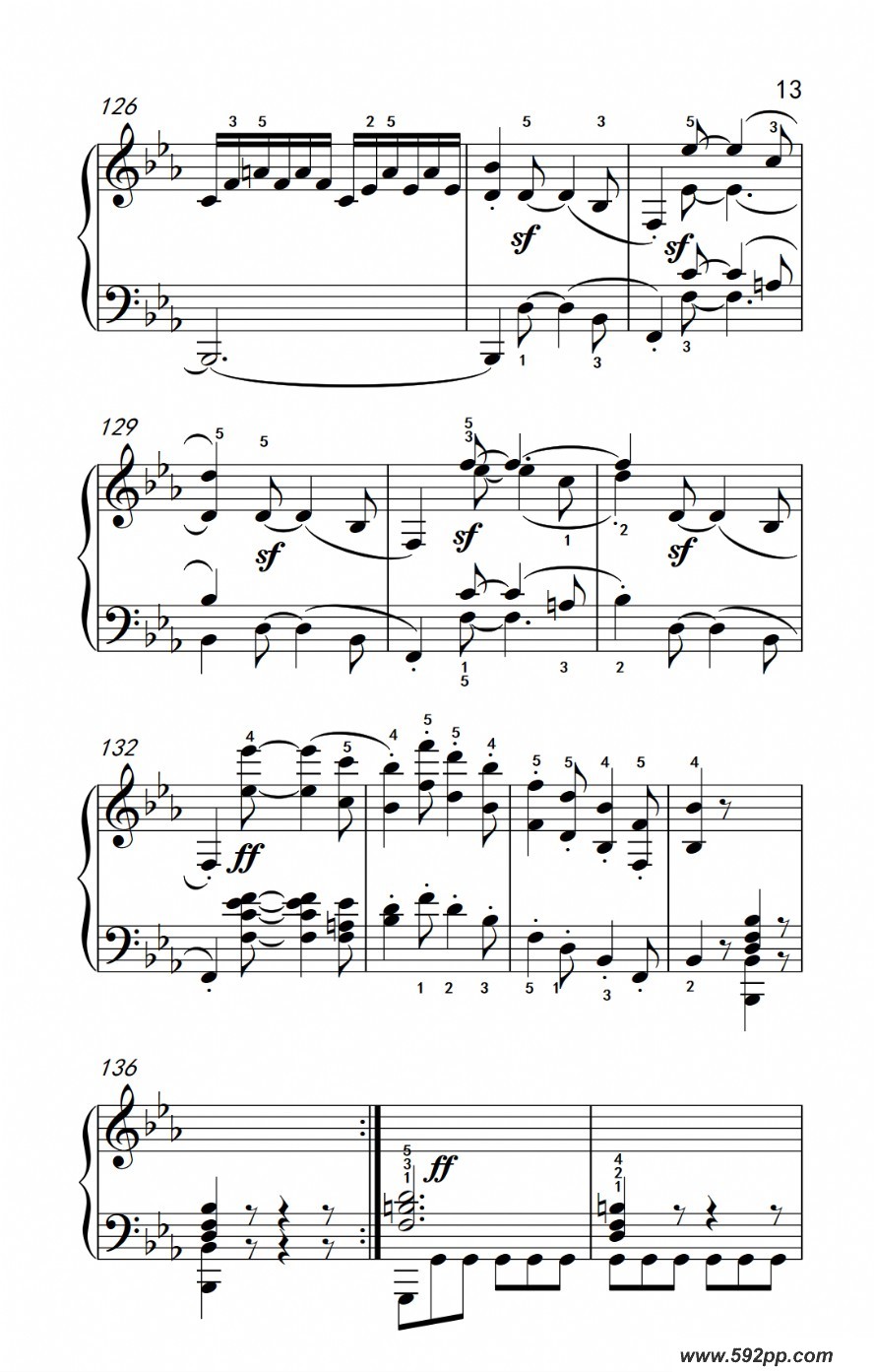 歌曲奏鸣曲 opus 7 第一乐章的简谱歌谱下载