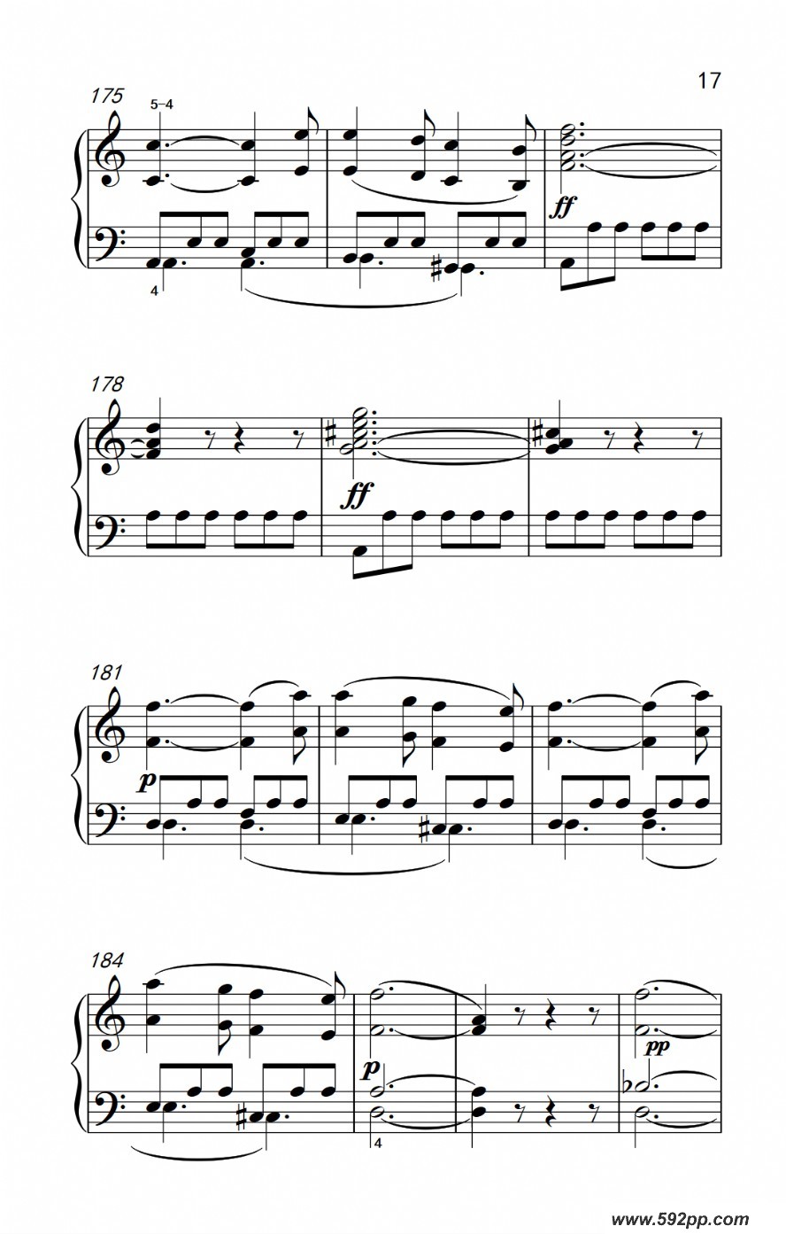 歌曲奏鸣曲 opus 7 第一乐章的简谱歌谱下载