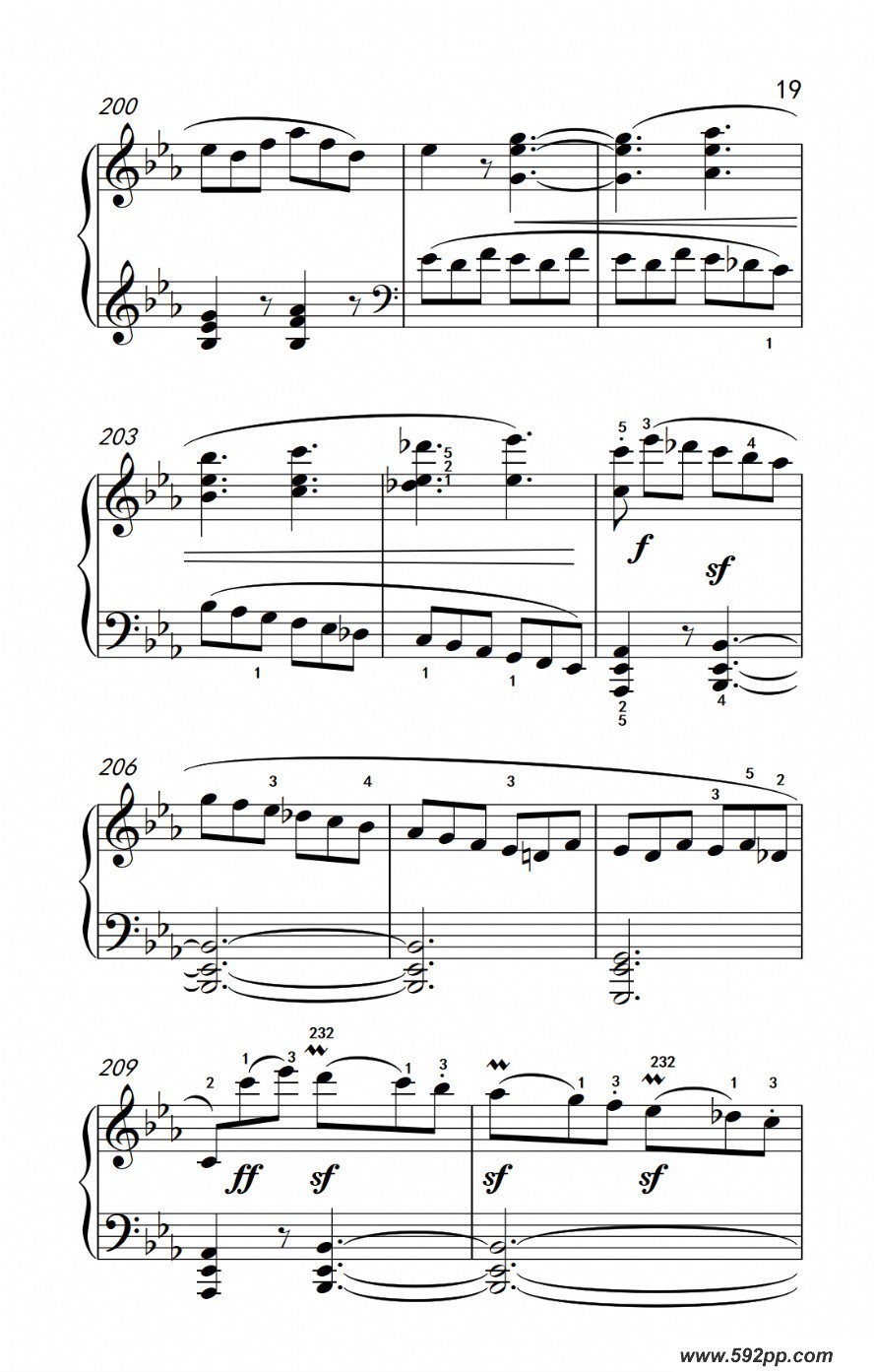 歌曲奏鸣曲 opus 7 第一乐章的简谱歌谱下载