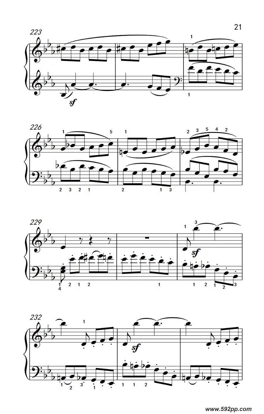 歌曲奏鸣曲 opus 7 第一乐章的简谱歌谱下载