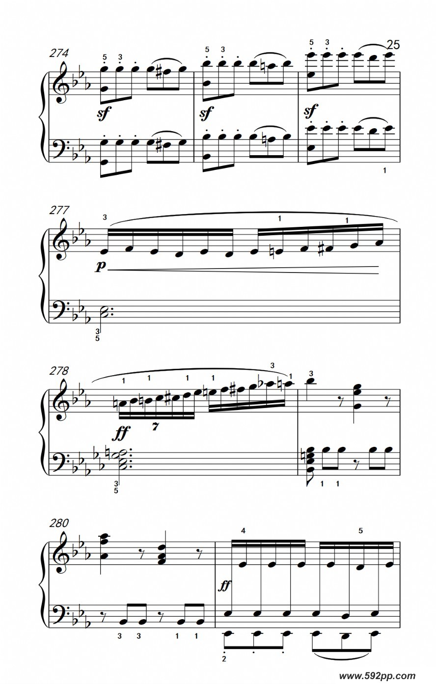 歌曲奏鸣曲 opus 7 第一乐章的简谱歌谱下载