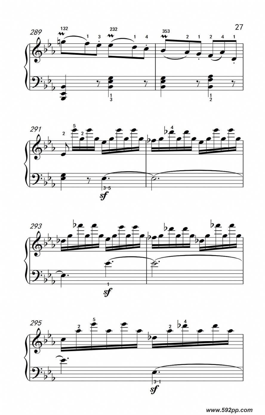 歌曲奏鸣曲 opus 7 第一乐章的简谱歌谱下载