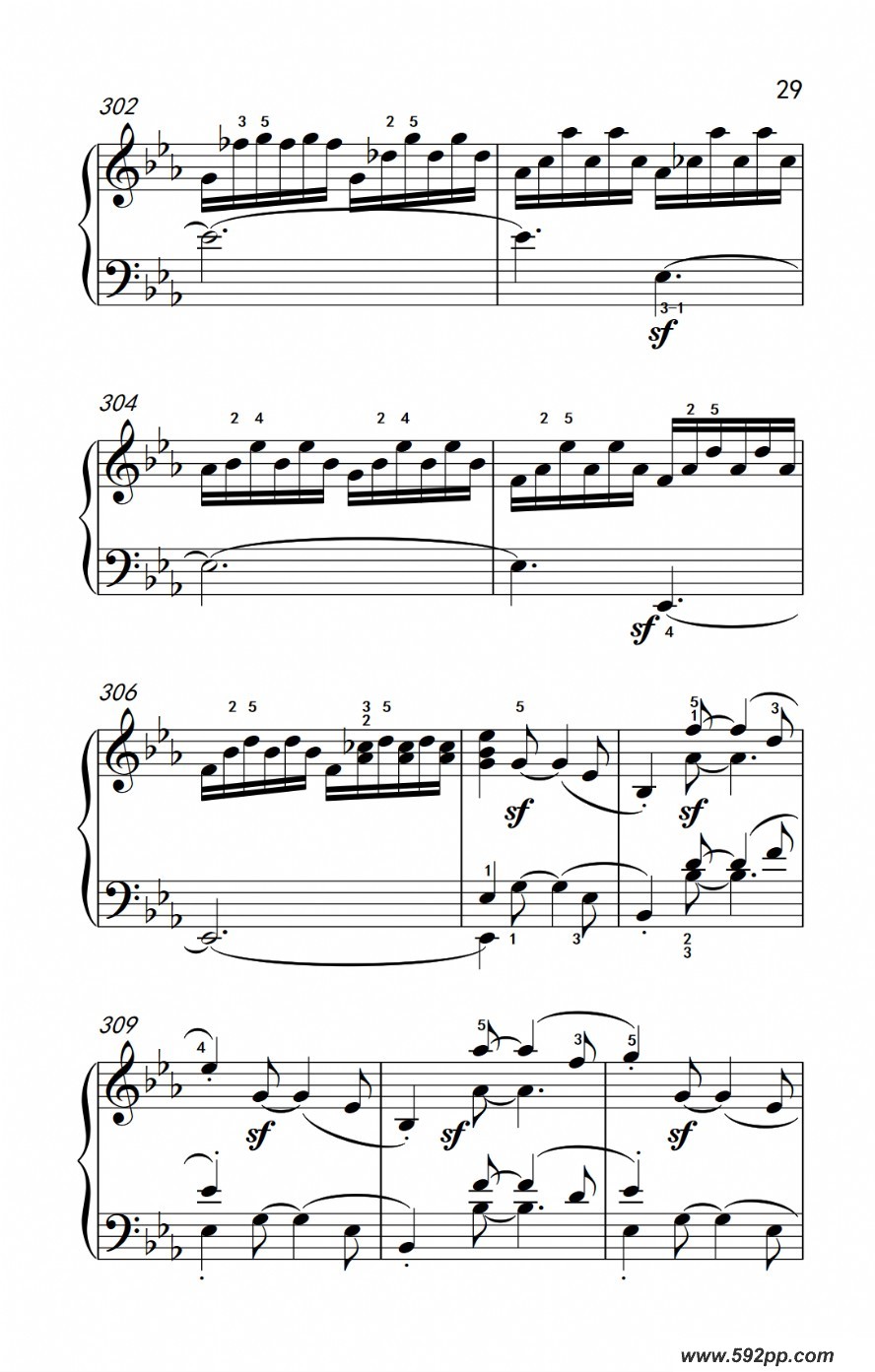 歌曲奏鸣曲 opus 7 第一乐章的简谱歌谱下载