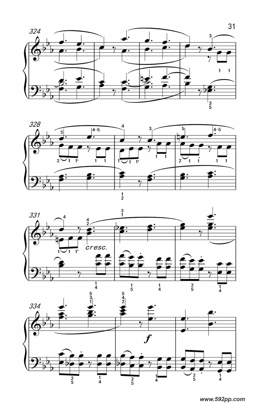 歌曲奏鸣曲 opus 7 第一乐章的简谱歌谱下载