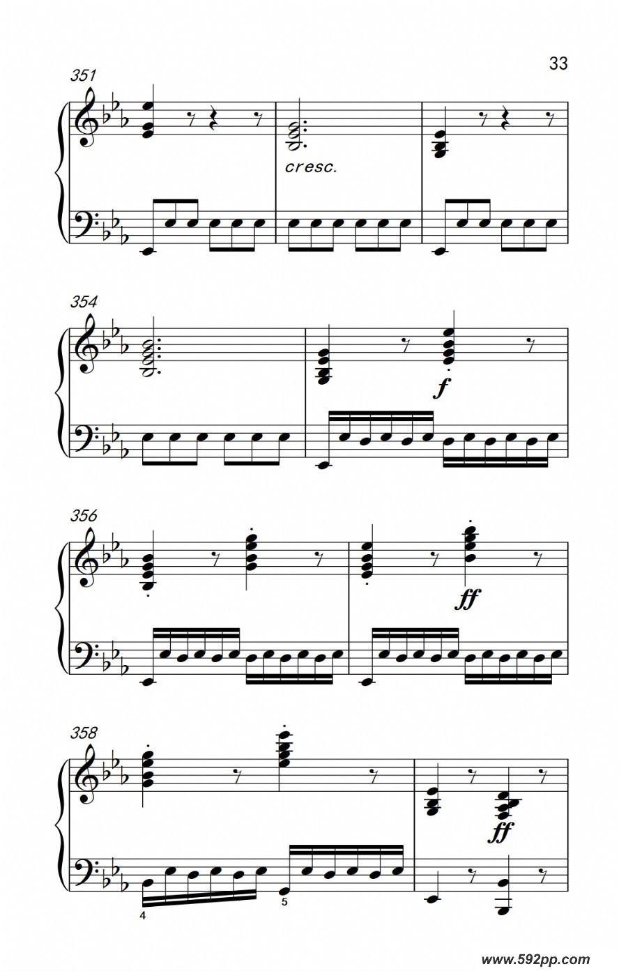 歌曲奏鸣曲 opus 7 第一乐章的简谱歌谱下载