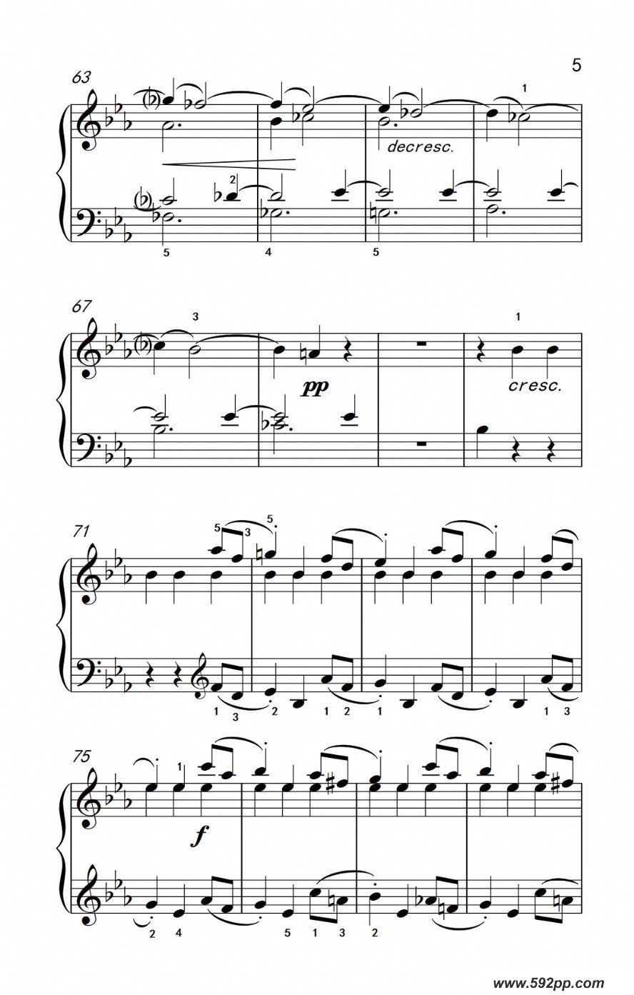 歌曲奏鸣曲 opus 7 第三乐章的简谱歌谱下载