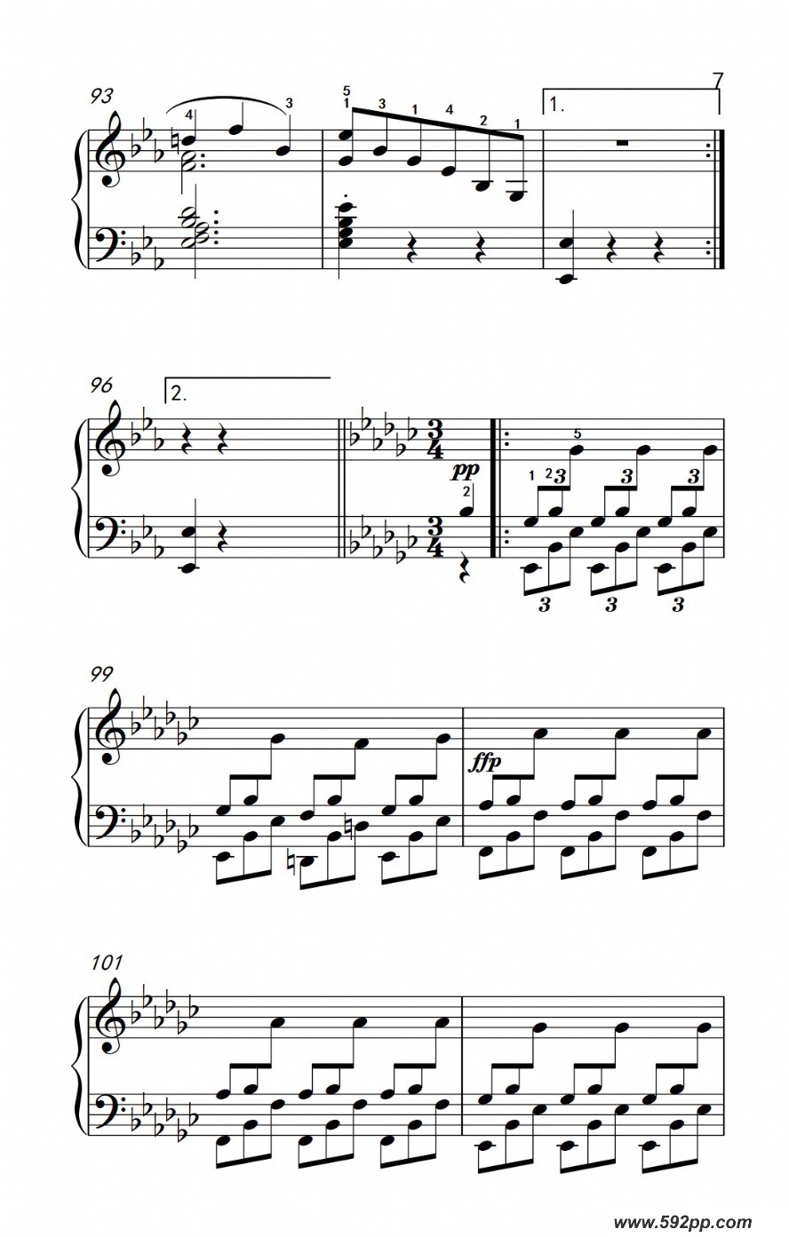 歌曲奏鸣曲 opus 7 第三乐章的简谱歌谱下载