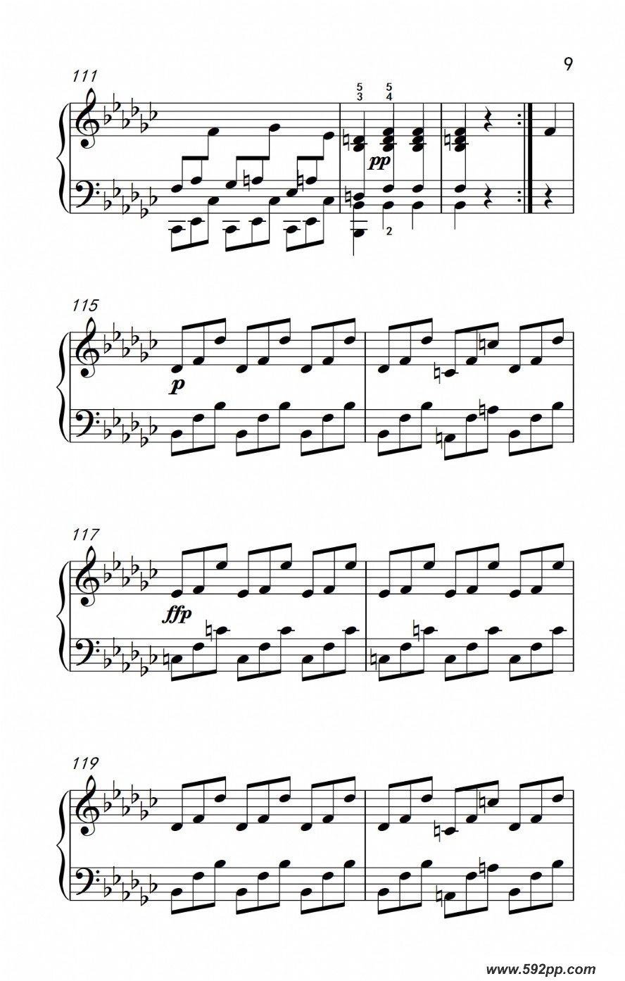 歌曲奏鸣曲 opus 7 第三乐章的简谱歌谱下载