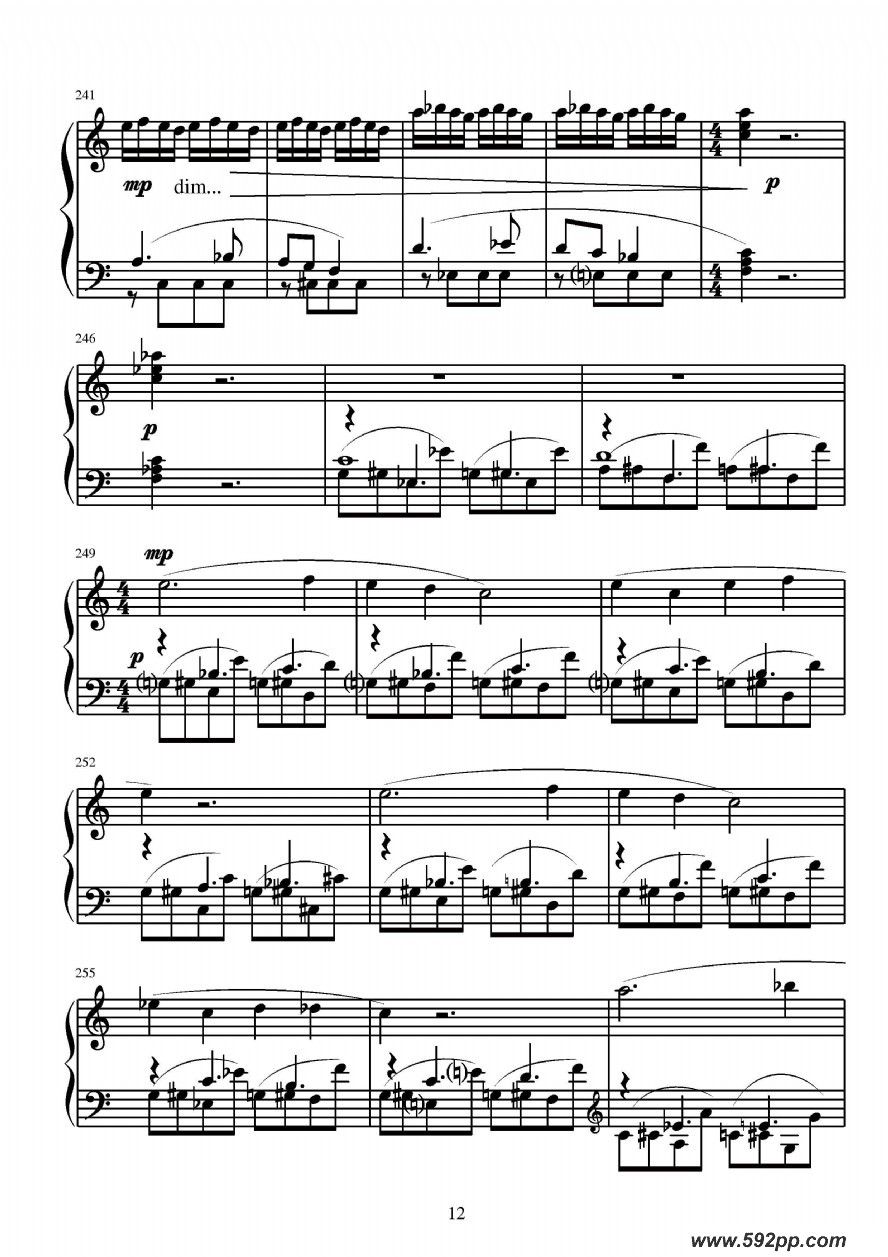 歌曲第七钢琴奏鸣曲的简谱歌谱下载