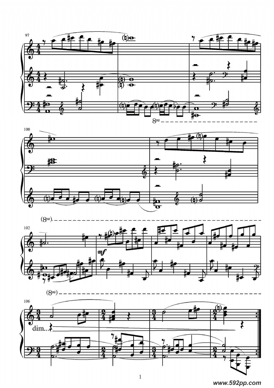 歌曲第七钢琴奏鸣曲的简谱歌谱下载