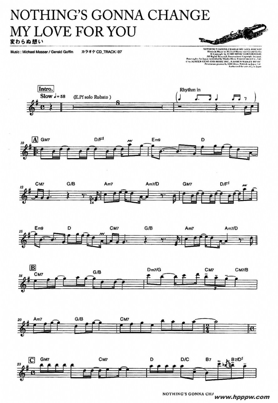 nothing gonna chsbge my love for you - altoļ׸