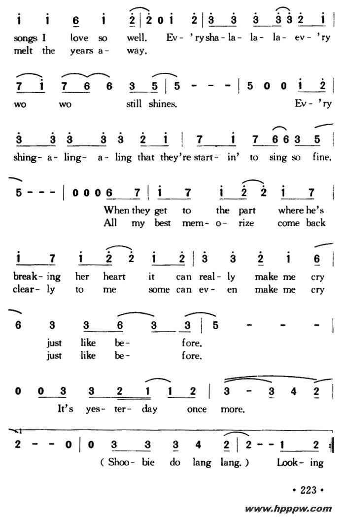 yesterday once moreļ׸