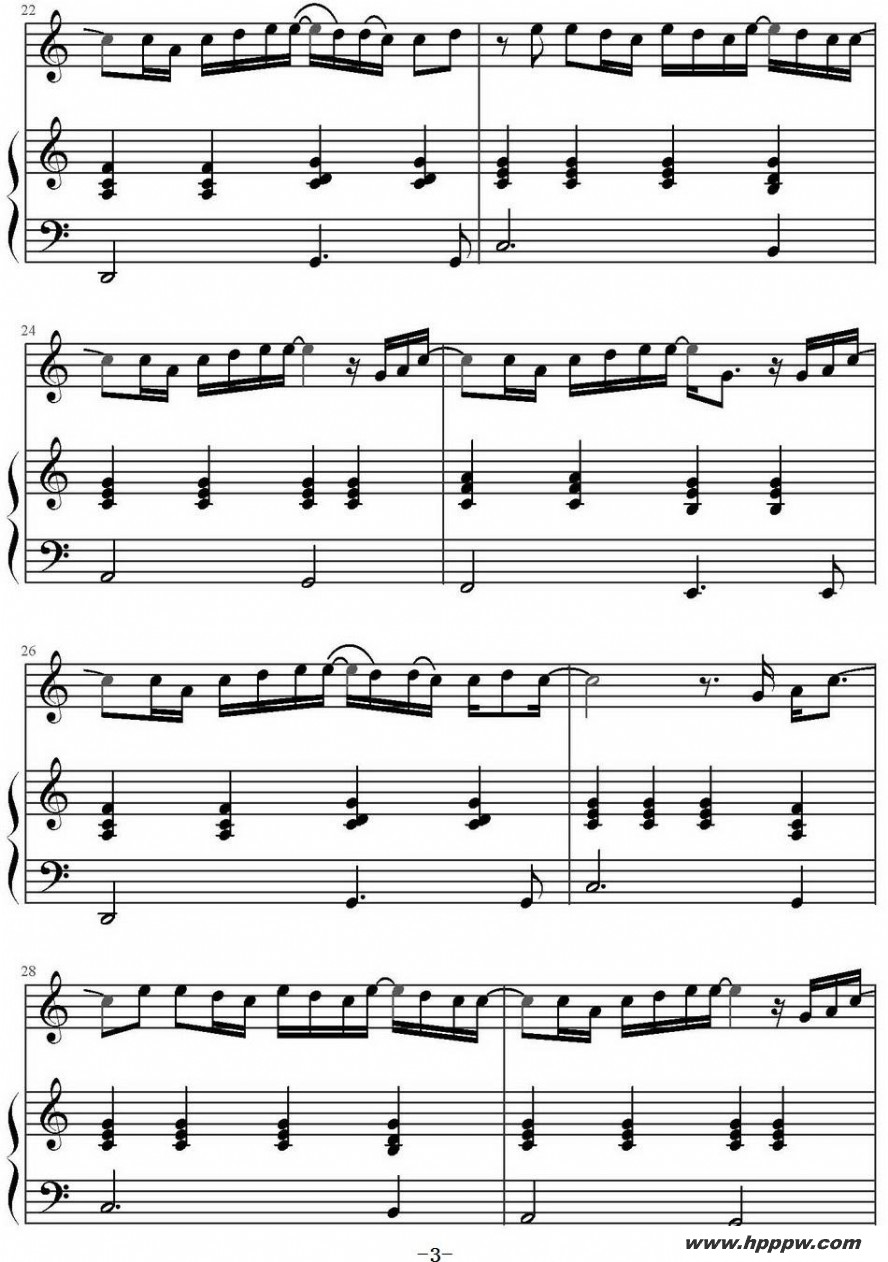 歌曲小情歌的简谱歌谱下载