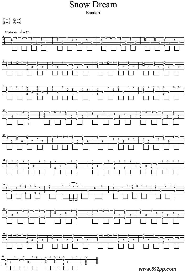 歌曲snow dream雪之梦的简谱歌谱下载