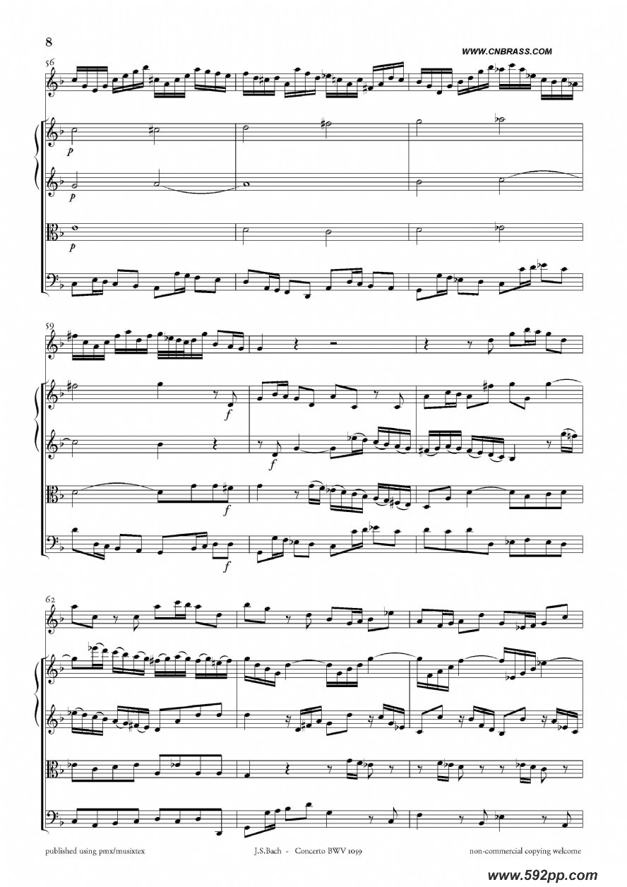 歌曲concerto bwv 1059的简谱歌谱下载