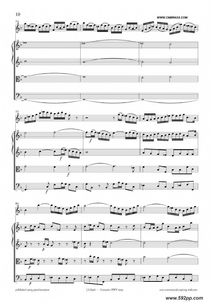 歌曲concerto bwv 1059的简谱歌谱下载