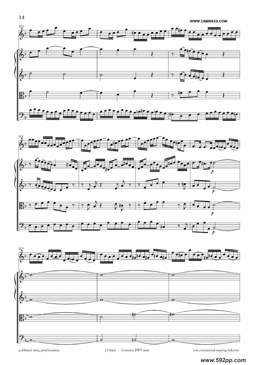 歌曲concerto bwv 1059的简谱歌谱下载