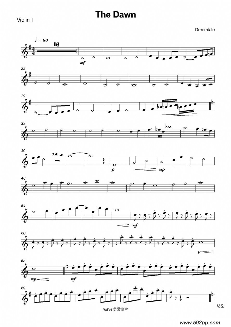 歌曲the dawn的简谱歌谱下载