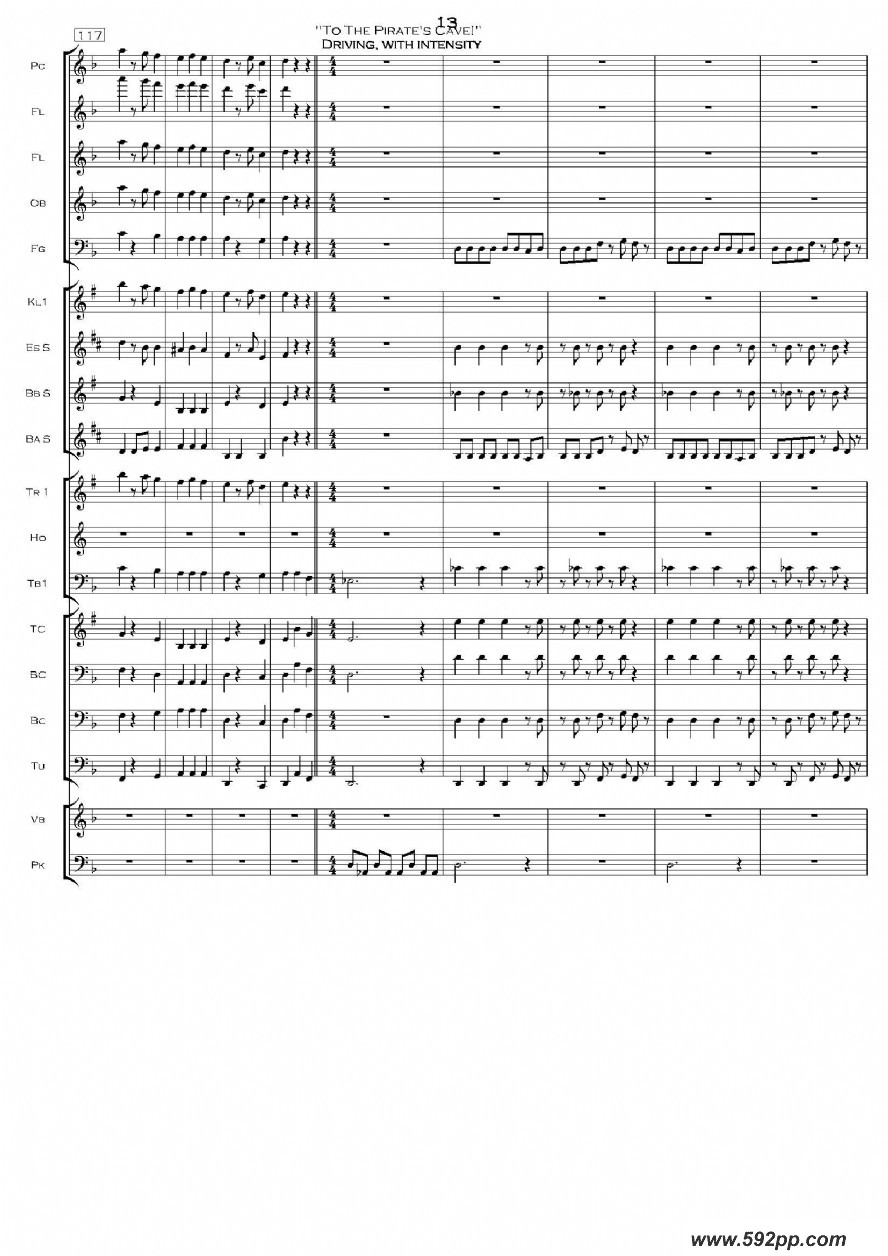 歌曲加勒比海盗交响组曲的简谱歌谱下载