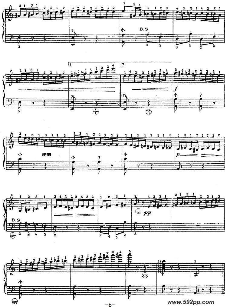 歌曲手风琴世界名曲:野蜂飞舞的简谱歌谱下载