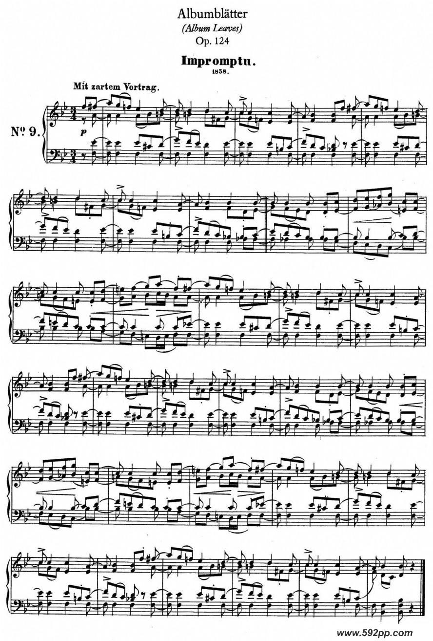 歌曲albumbl tter op.124的简谱歌谱下载