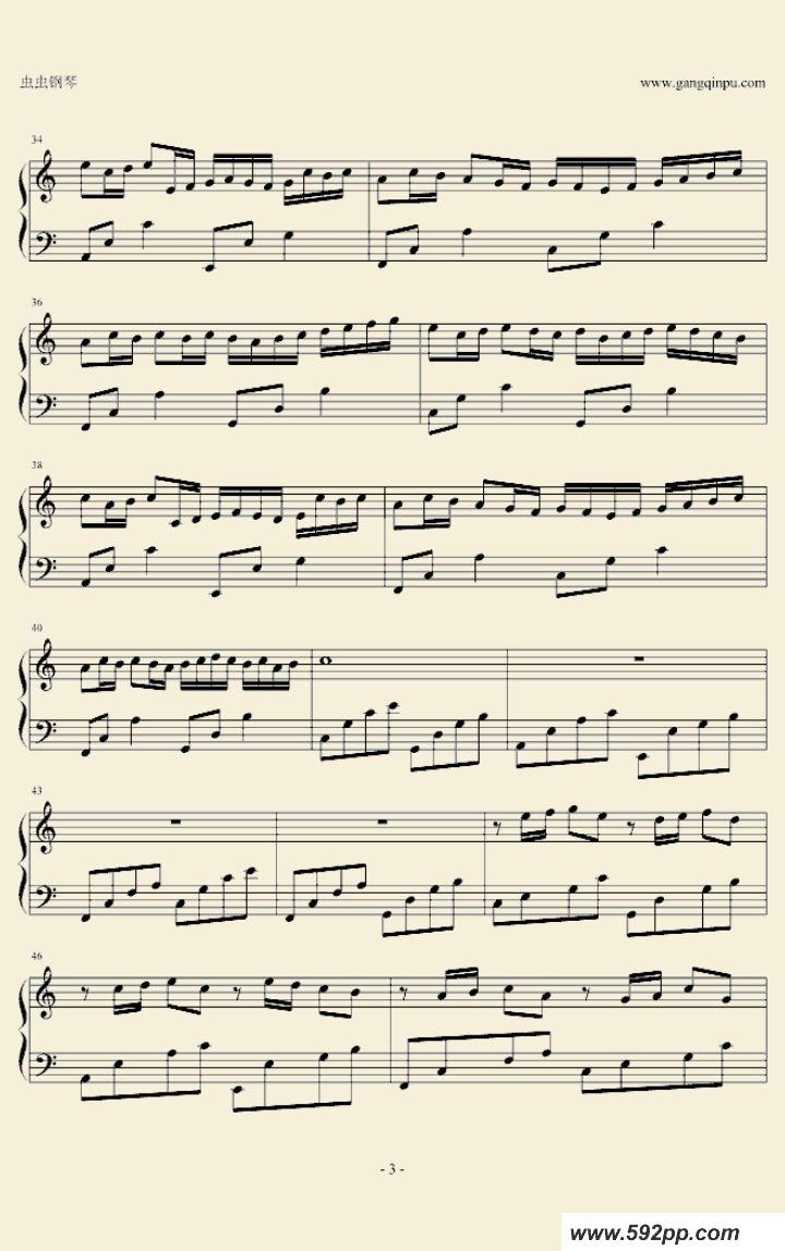 歌曲卡农c大调简易版的简谱歌谱下载