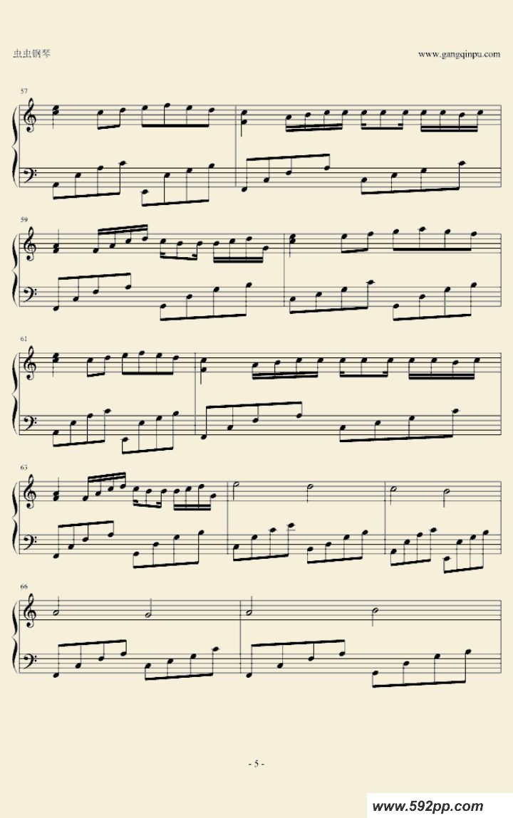 歌曲卡农c大调简易版的简谱歌谱下载